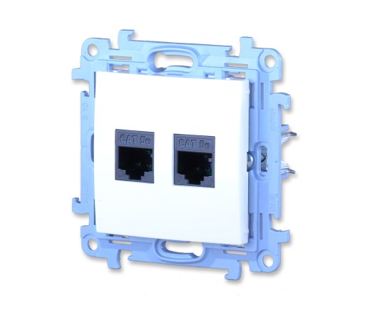 Simon 10 ДВОЙНАЯ КОМПЬЮТЕРНАЯ РОЗЕТКА 2xRJ45 белый