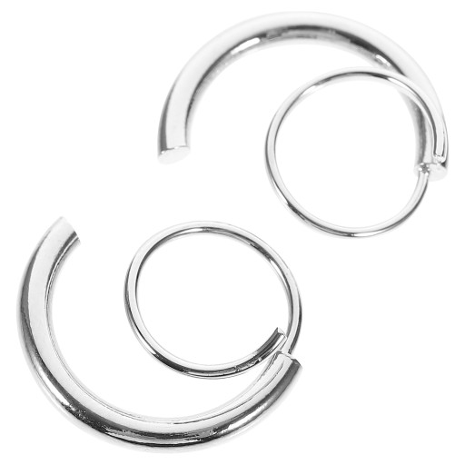 Серьги-кольца-спирали двойные белые 1,5х15см 2 шт.