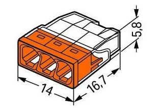 Разъем WAGO Compact 3x0,5-2,5 прозрачный 10 шт.