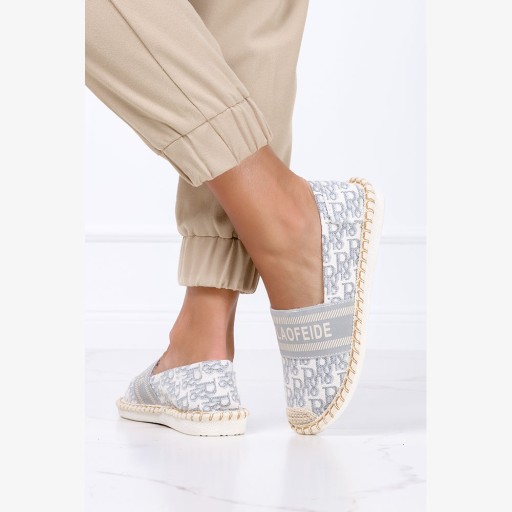 ESPADRYLE SLIP ON DAMSKIE Z NAPISAMI PLECIONE r 38