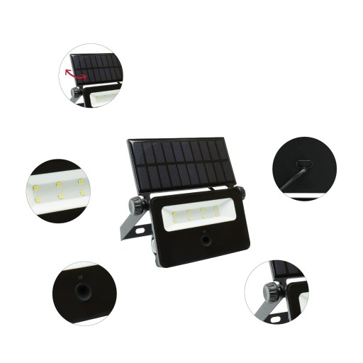 Naświetlacz solarny LED z czujnikiem 2W zimne MINI