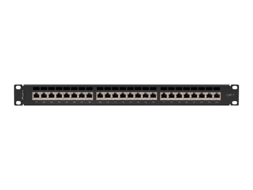 Патч-панель Lanberg 19 24xRJ45 1U черный экран кат.7