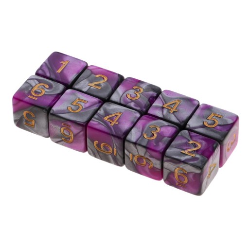 10PCS EDUCATIONAL GEOMETRIC D6 POLYHEDRAL NEW TEACHING Purple+Gray