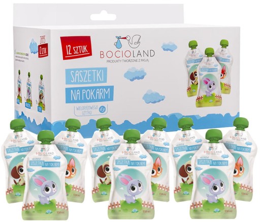 BOCIOLAND многоразовые мусс FOOD SACHETS 12 шт.