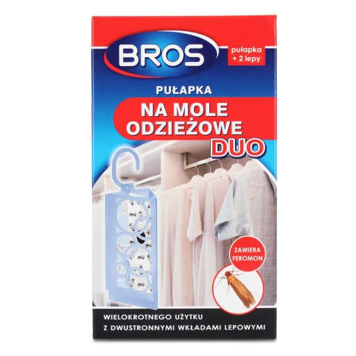 BROS DUO Двусторонняя ловушка для моли для гардероба и гардероба + 2 наклейки