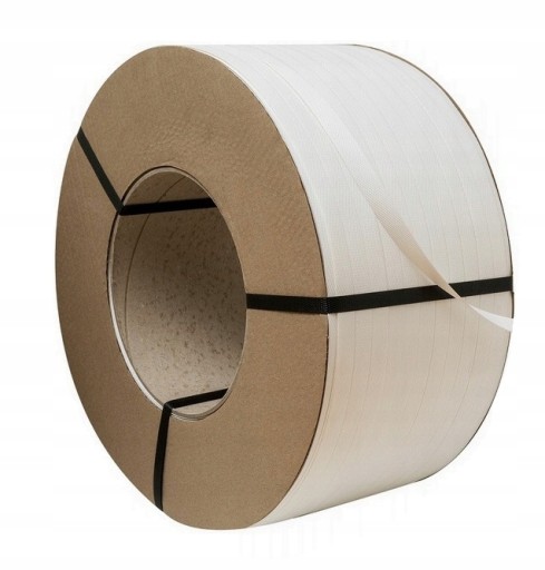12mm BIAŁA TAŚMA SPINAJĄCA PAKOWA PP BANDOWNICA DO PALET TULEJA 406mm