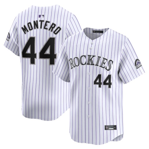 Белая футболка игрока Elehuris Montero Colorado Rockies Home Limited,