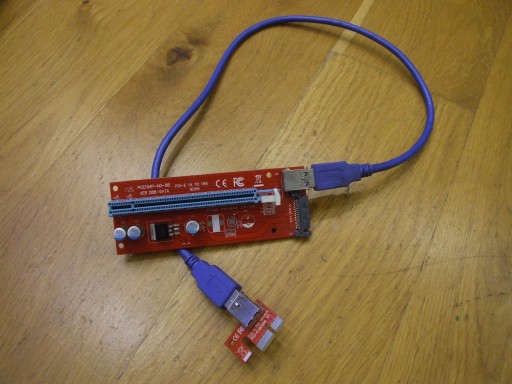 RISER 088 RED USB3.0 PCIe PCI 1x-16x SATA KABEL#8