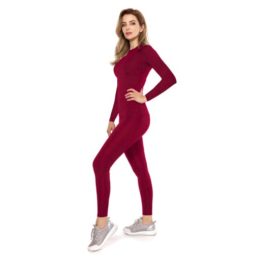 Legginsy zimowe basic bordowe XS Eqst