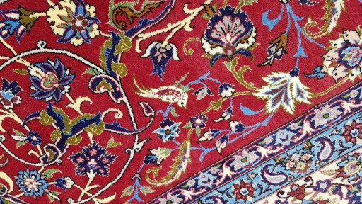 ИСФАХАНСКИЙ ПОДПИСАННЫЙ ГЛЯНЦЕВЫЙ R.ТКАНЫЙ ПЕРСИДСКИЙ КОВЕР ШЕЛК + ШЕРСТЬ ПРОБКА 158/260