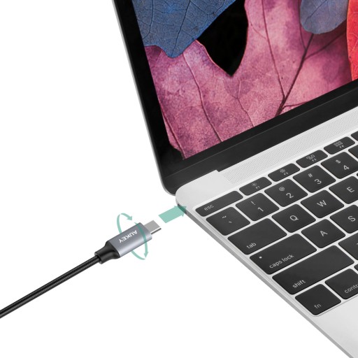 Кабель Aukey USB-C — USB-C PD 60 Вт, оплетка 2 м