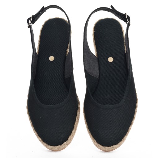 Espadryle płaskie odkryte czarne 36