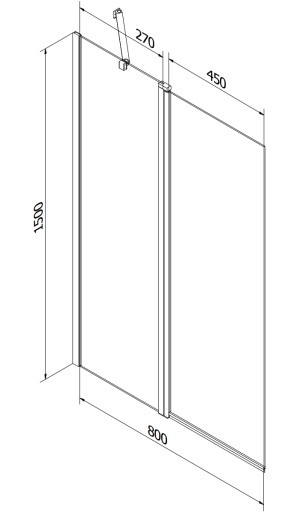 MEXEN FLIP ШТОРКА ДЛЯ ВАННЫ 1-S 80 СМ ЧЕРНАЯ