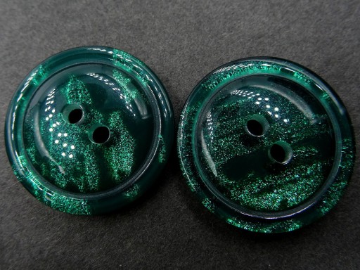 Guziki 15mm ozdobne 1 sztuka kolor MORSKI Z BROKATEM K729 15013