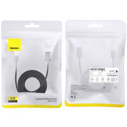 BASEUS KABEL USB MĘSKI ŻEŃSKI PRZEDŁUŻACZ USB 3.0 TRANSFER DANYCH 5GB/S 3M