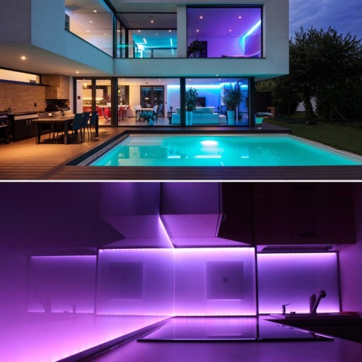 TAŚMA LED 10M RGB LEDY 5050 LISTWA 230v 12v KOLOROWA NA PILOTA WODOODPORNA