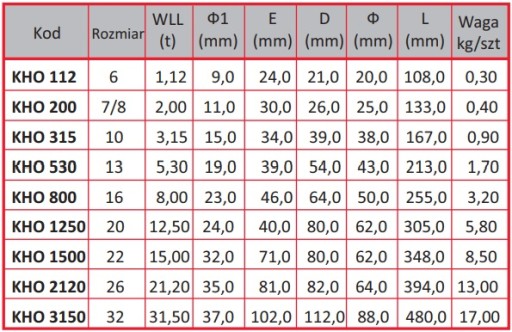 Hak z uchem oczkowy rozm 16 8,0T klasa 8 z zabezp