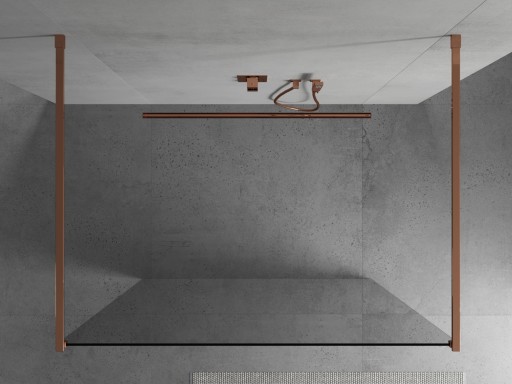 MEXEN KIOTO ŚCIANKA PRYSZNICOWA WOLNOSTOJĄCA 105 x 200 ROSE GOLD szkło 8 mm