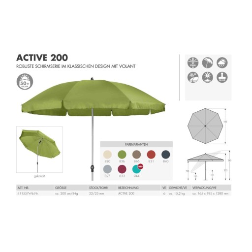 Parasol ogrodowy DOPPLER 200cm BALKON TARAS ŁAMANY