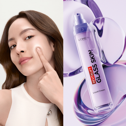 Набор из 4-х L'Oréal Revitalift Filler Glass Skin — легкий крем с эффектом стеклянной кожи