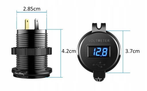 Автомобильное зарядное устройство 2x USB QC 3.0 вольтметр 3А