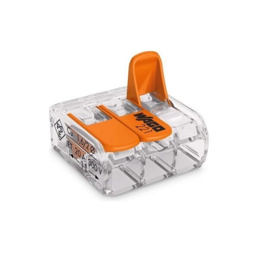 WAGO QUICK CONNECTOR ЭЛЕКТРИЧЕСКИЙ РАЗЪЕМ С ЗАЖИМОМ 0,2–4 мм² / 1, 6 шт.