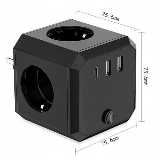 CUBE 4 РОЗЕТКИ USB Type C 7в1 без кабеля