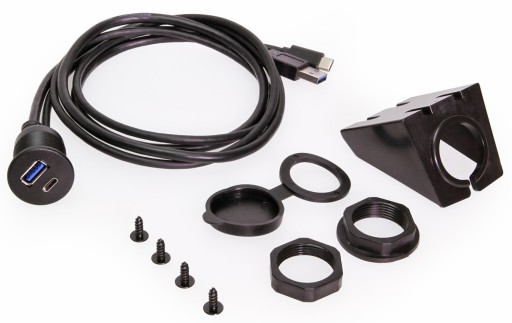 Удлинительный кабель, резьба 2 м USB A 3.0 USB C 3.1 QC 3.0 гнездо для двойной панели