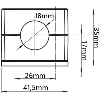 OBEJMA POJEDYNCZA 18 mm MOCOWANIE PRZEWODÓW HYDRAULICZNYCH