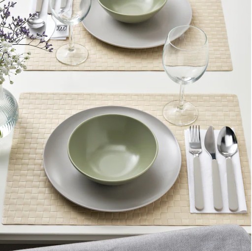 IKEA FARGKLAR Тарелка матовая светло-серая 26 см 4 шт.