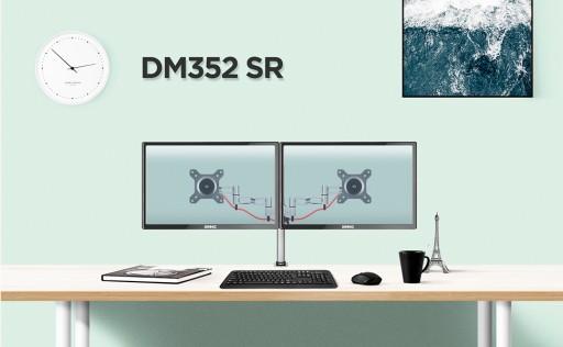 Duronic DM352 SR Uchwyt do dwóch monitorów srebrny