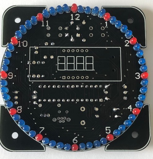 Zegar BLACK Led term, alarm, data +OBUDOWA DIY KIT