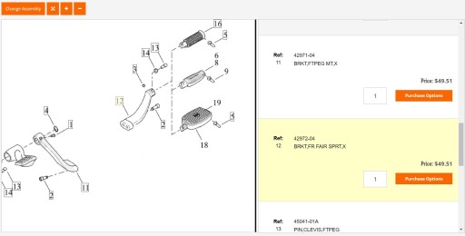 Крепления для подножек рычага MID Control Harley OEM OEM