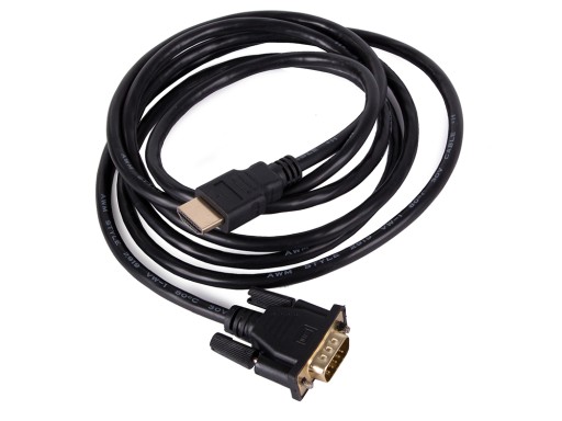 КАБЕЛЬ VGA–HDMI, ЗОЛОТЫЕ РАЗЪЕМЫ, 2 М, КАБЕЛЬ-АДАПТЕР D-SUB FULL HD