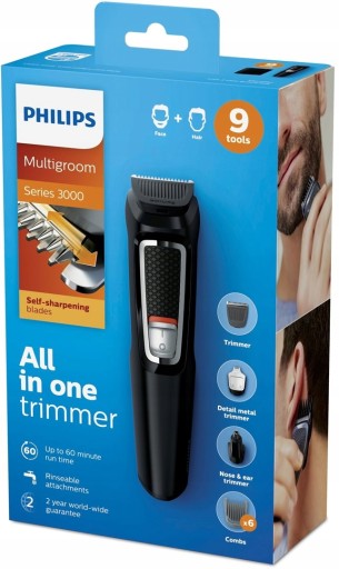 НАБОР ТРИММЕРА ДЛЯ МУЖСКИХ ВОЛОС БОРОДА, НОС, УШИ PHILIPS
