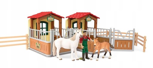 SCHLEICH 72116 ОТКРЫТАЯ КОНЮШНЯ 2 БОКСА 2 ЛОШАДИ