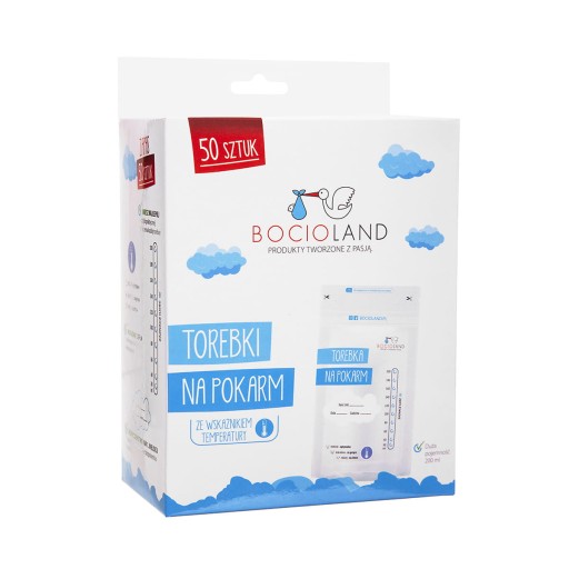 Woreczki do Przechowywania 200ml Pokarmu Bocioland 50szt