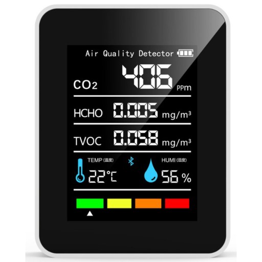 ДЕТЕКТОР CO2 TVOC HCHO ТЕРМОМЕТР 5В1