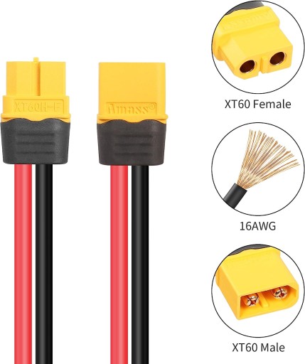 XT60 1.2MT 16AWG XT60 RC Lipo Удлинительный кабель