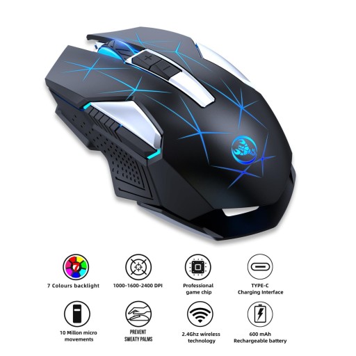 Встроенная беспроводная игровая мышь 2,4G k