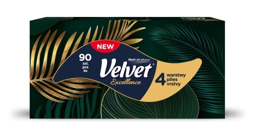 Chusteczki wyciągane Velvet Excellence uniwersalne 4W kartonik 90 sztuk