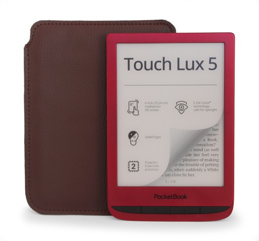 LURESKO Skórzane etui pokrowiec obudowa do Pocketbook 632 Touch HD 3
