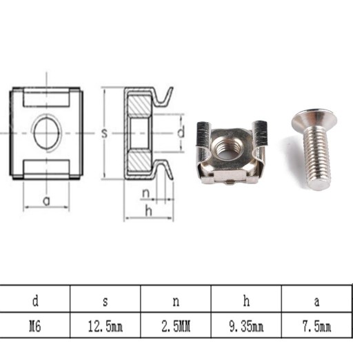 Упаковка 4x10 — закладные гайки M6*20 для монтажа в стойку и