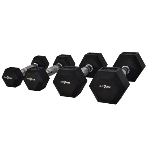 ШЕСТИГРАННАЯ Гантель, 22,5 кг, ШЕСТИГРАННАЯ РЕЗИНОВАЯ, ПОКРЫТАЯ JUST7GYM