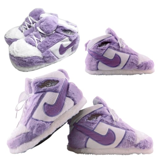 ЗИМНИЕ ТАПОЧКИ NIKE JORDAN PLUS PURPLE, ФИОЛЕТОВЫЕ, размеры 36–43