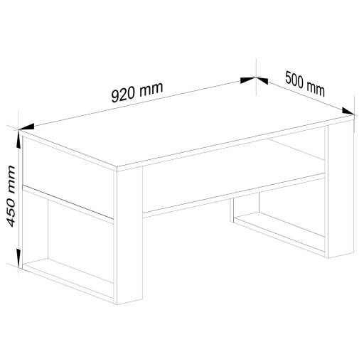 Stolik kawowy dąb craft 92 cm czarne nogi płyta laminowana stolik loft