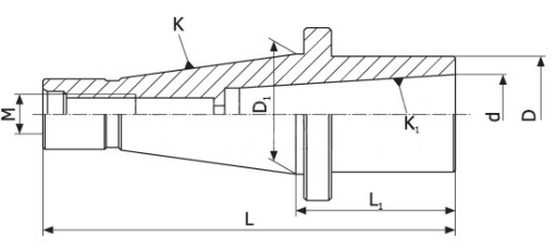 РЕДУКЦИОННАЯ ВТУЛКА ISO40/MORSE MS1A С РЕЗЬБОЙ DM153