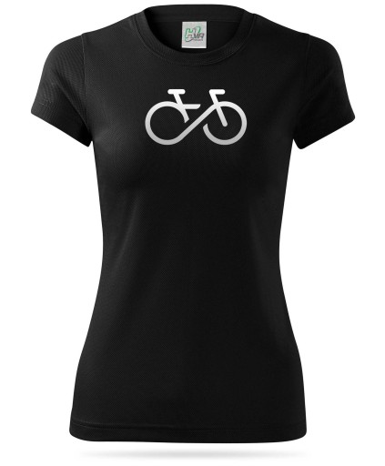 Techniczny T-shirt damski nadruk odblaskowy ROWER