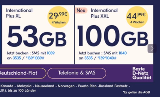 Карта Lycamobile DE SIM Internet International Plus XXL 150 ГБ