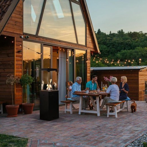 Ogrzewacz Patio Light Biały Kratki + Kamienie